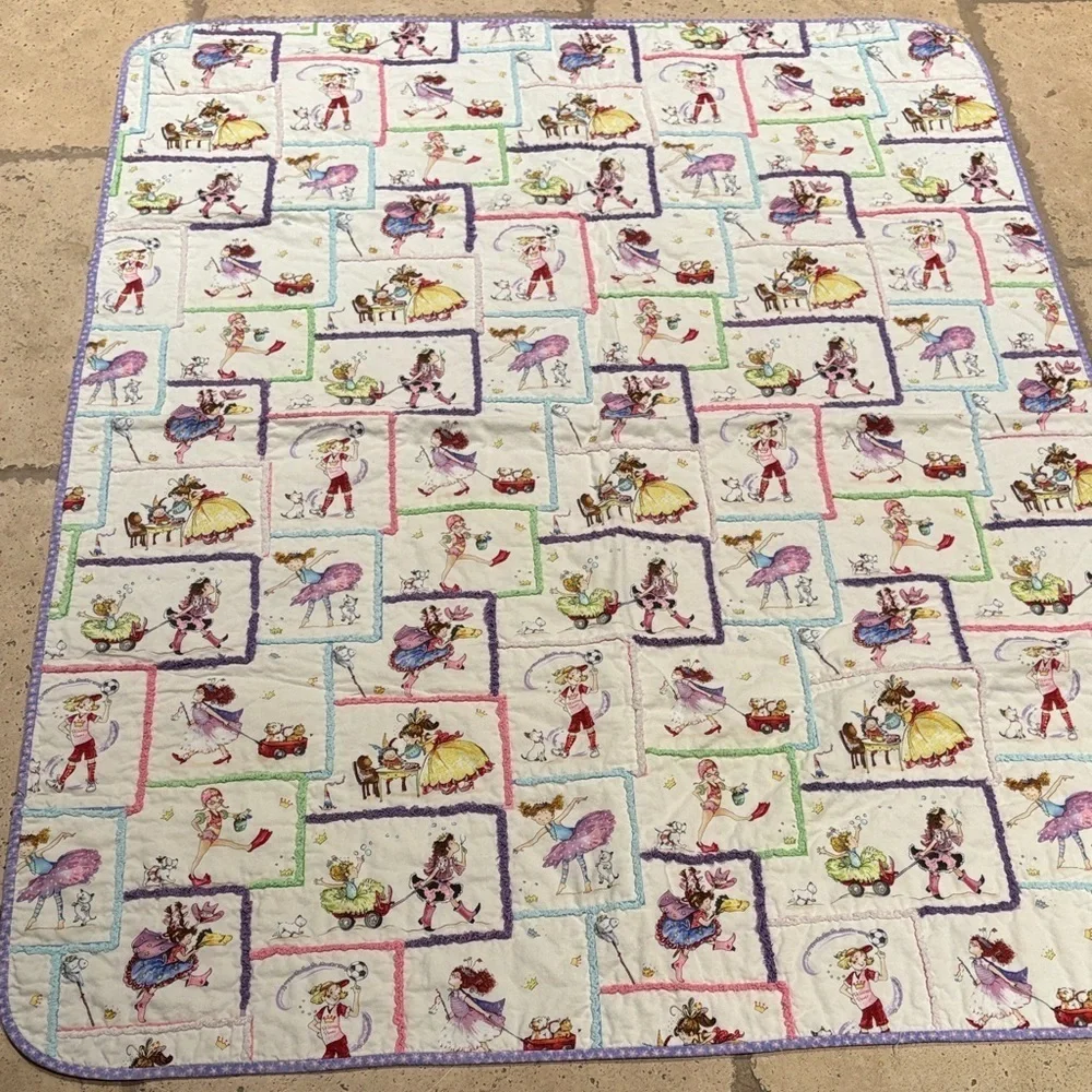 Vintage Jack Dempsey Fabric Colorful  Print Handmade Quilt “Personalized”